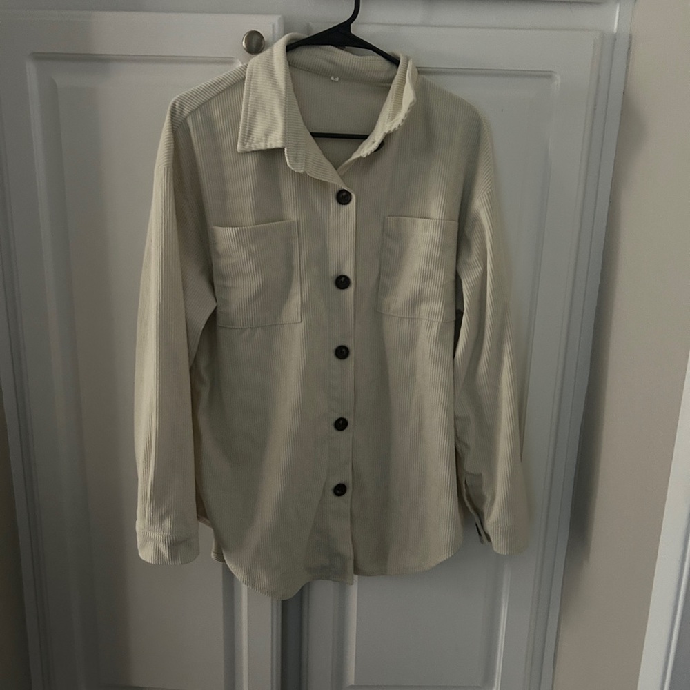 Beige Button-Up Shirt